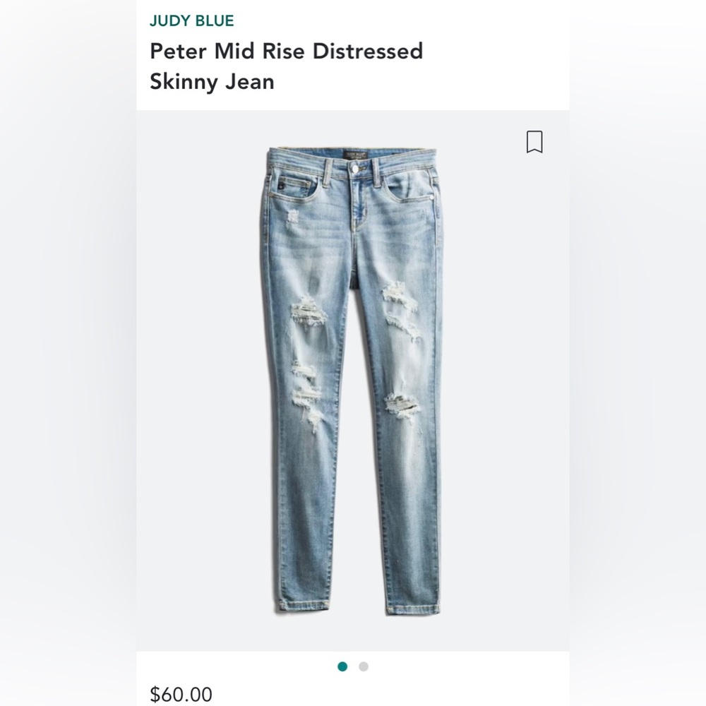 Peter Mid Rise Distressed Skinny Jean